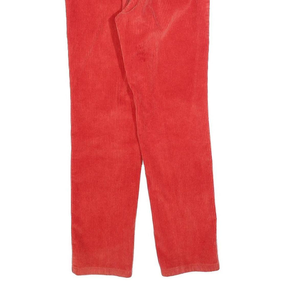Womens Cotton Blend Slim Red Corduroy Trousers W25 L28 Zip Closure Stylish