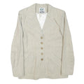 INFO Womens Beige Wool Blend Classic Jacket XXS Button Closure Plain Elegant