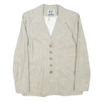 INFO Womens Beige Wool Blend Classic Jacket XXS Button Closure Plain Elegant