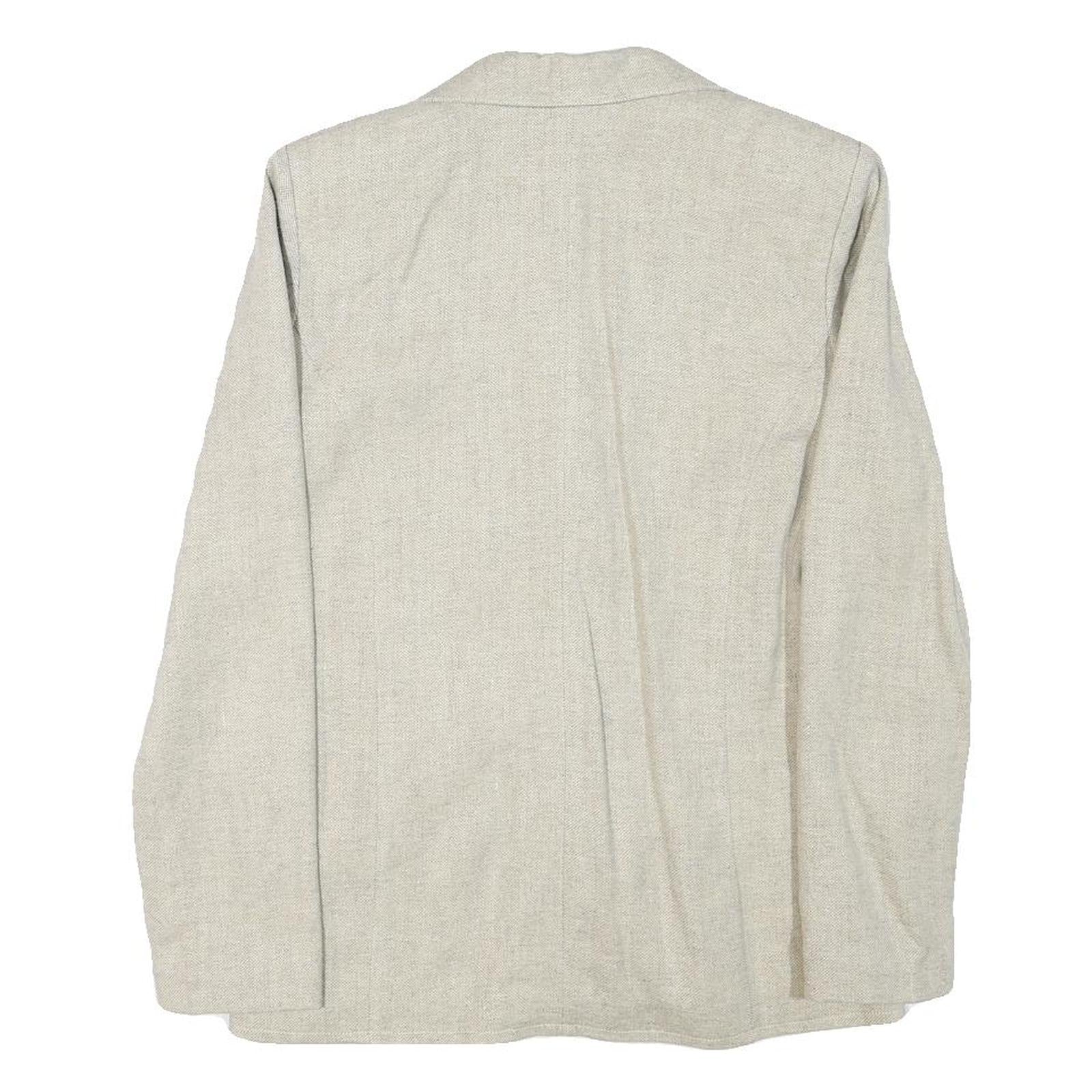 INFO Womens Beige Wool Blend Classic Jacket XXS Button Closure Plain Elegant