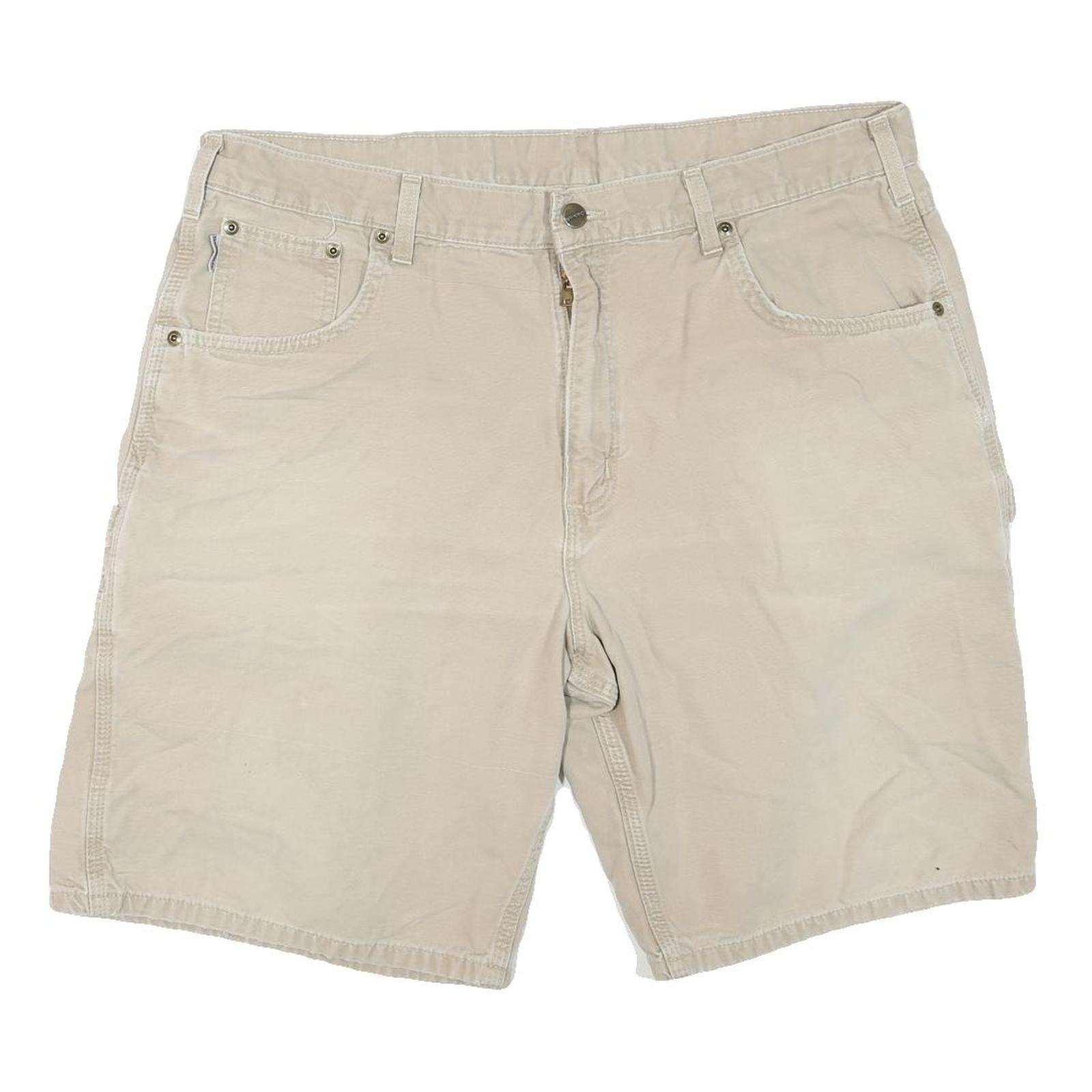 CARHARTT Mens Beige Cotton Blend Casual Shorts XL W38 Workwear Pockets
