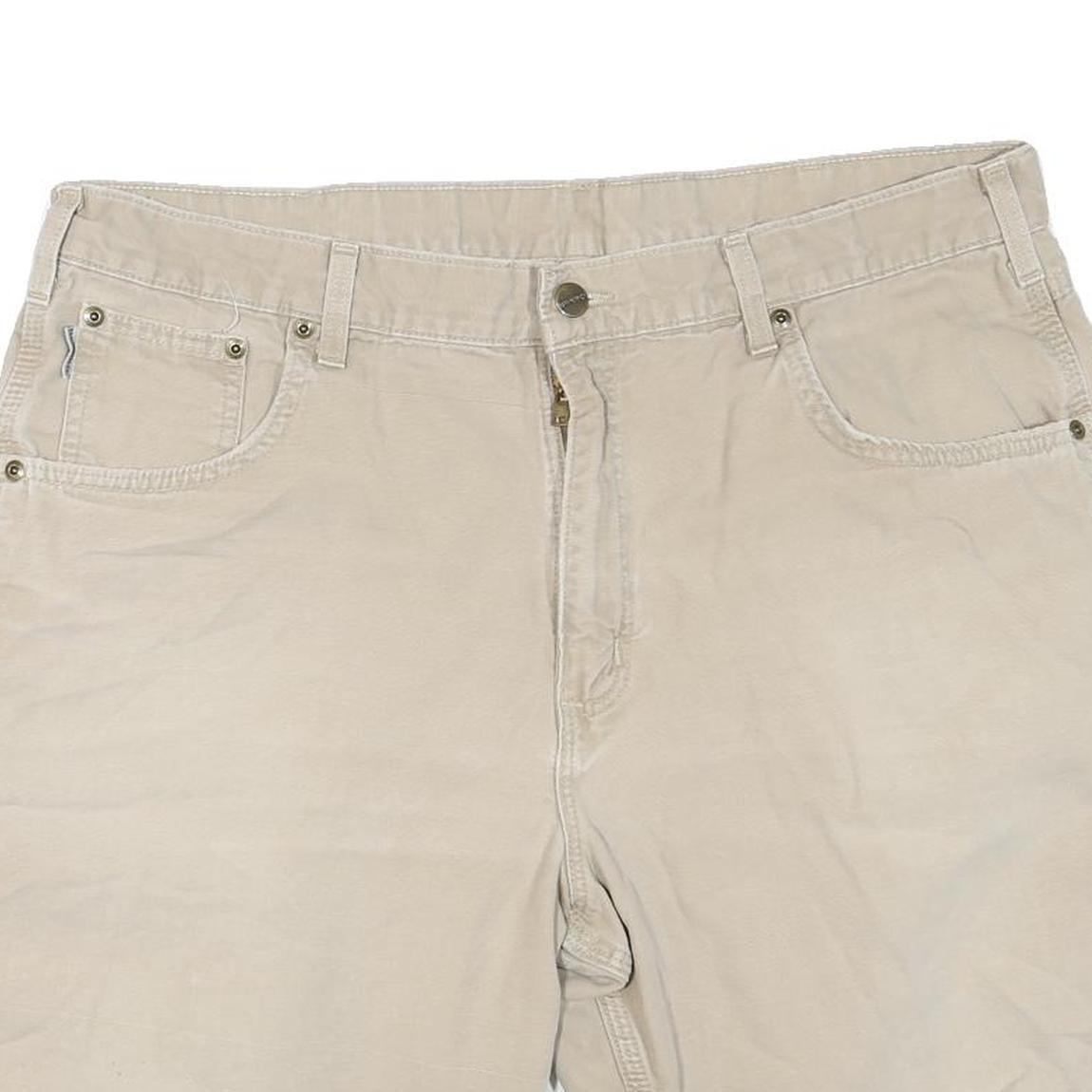CARHARTT Mens Beige Cotton Blend Casual Shorts XL W38 Workwear Pockets