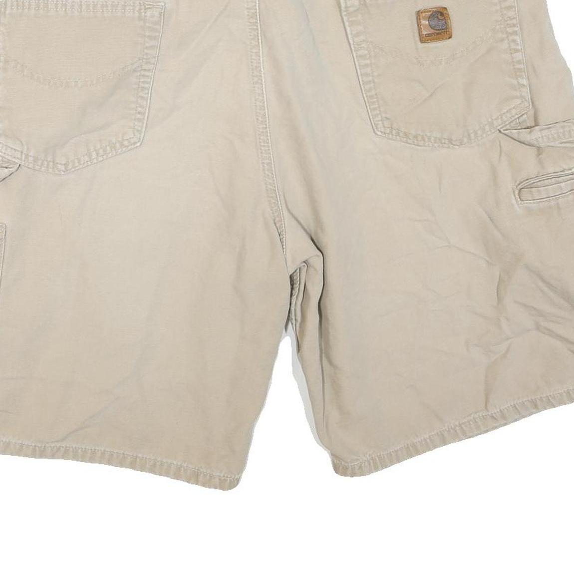 CARHARTT Mens Beige Cotton Blend Casual Shorts XL W38 Workwear Pockets
