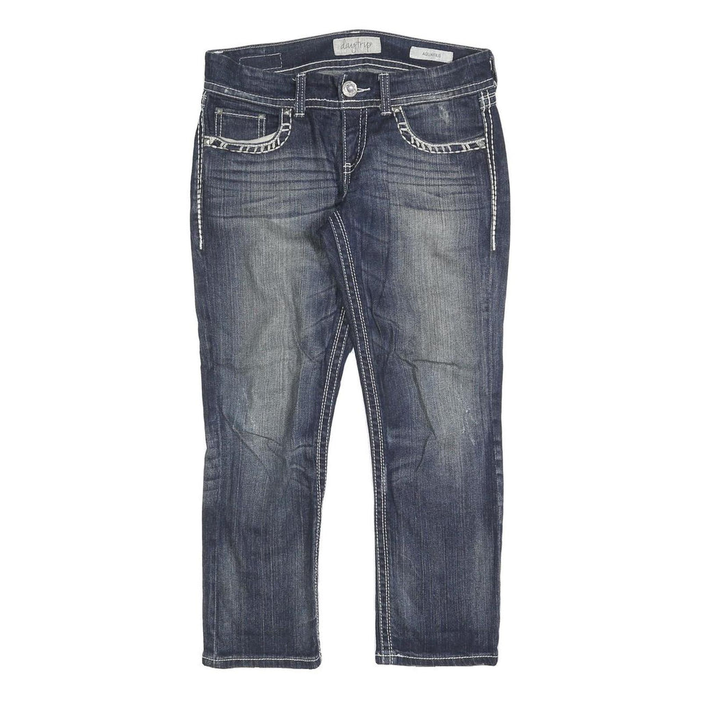 DAYTRIP Womens Jeans Blue Slim Denim Medium W32 L26 Stylish Contrast Stitching