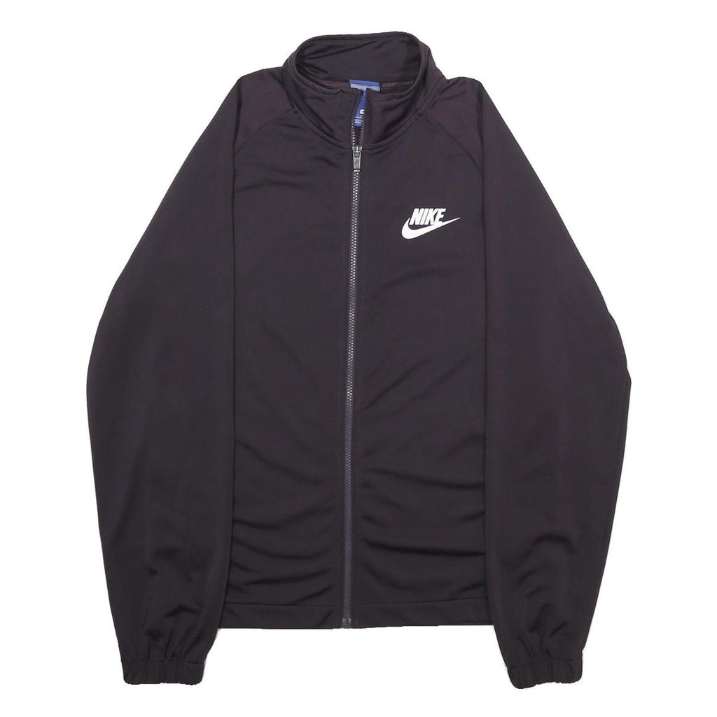 NIKE Mens Black Zip Jacket S Polyester Plain Sports Activewear Casual
