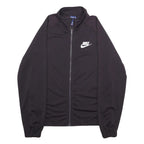 NIKE Mens Black Zip Jacket S Polyester Plain Sports Activewear Casual