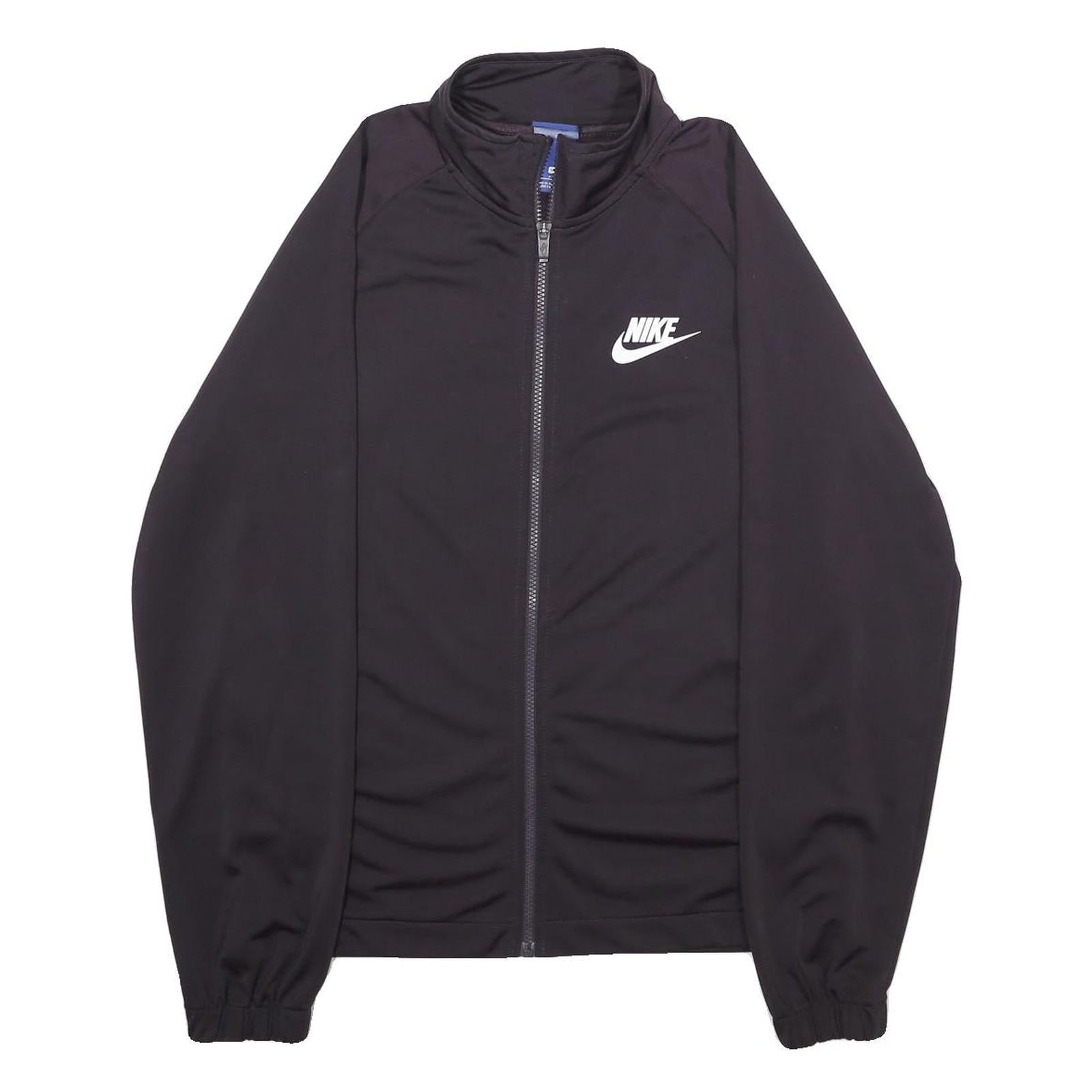 NIKE Mens Black Zip Jacket S Polyester Plain Sports Activewear Casual