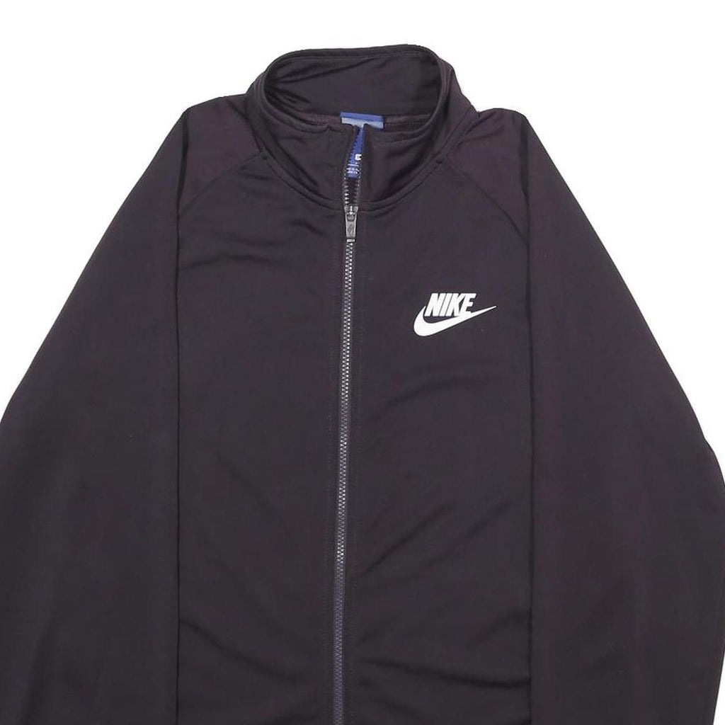 NIKE Mens Black Zip Jacket S Polyester Plain Sports Activewear Casual