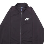 NIKE Mens Black Zip Jacket S Polyester Plain Sports Activewear Casual