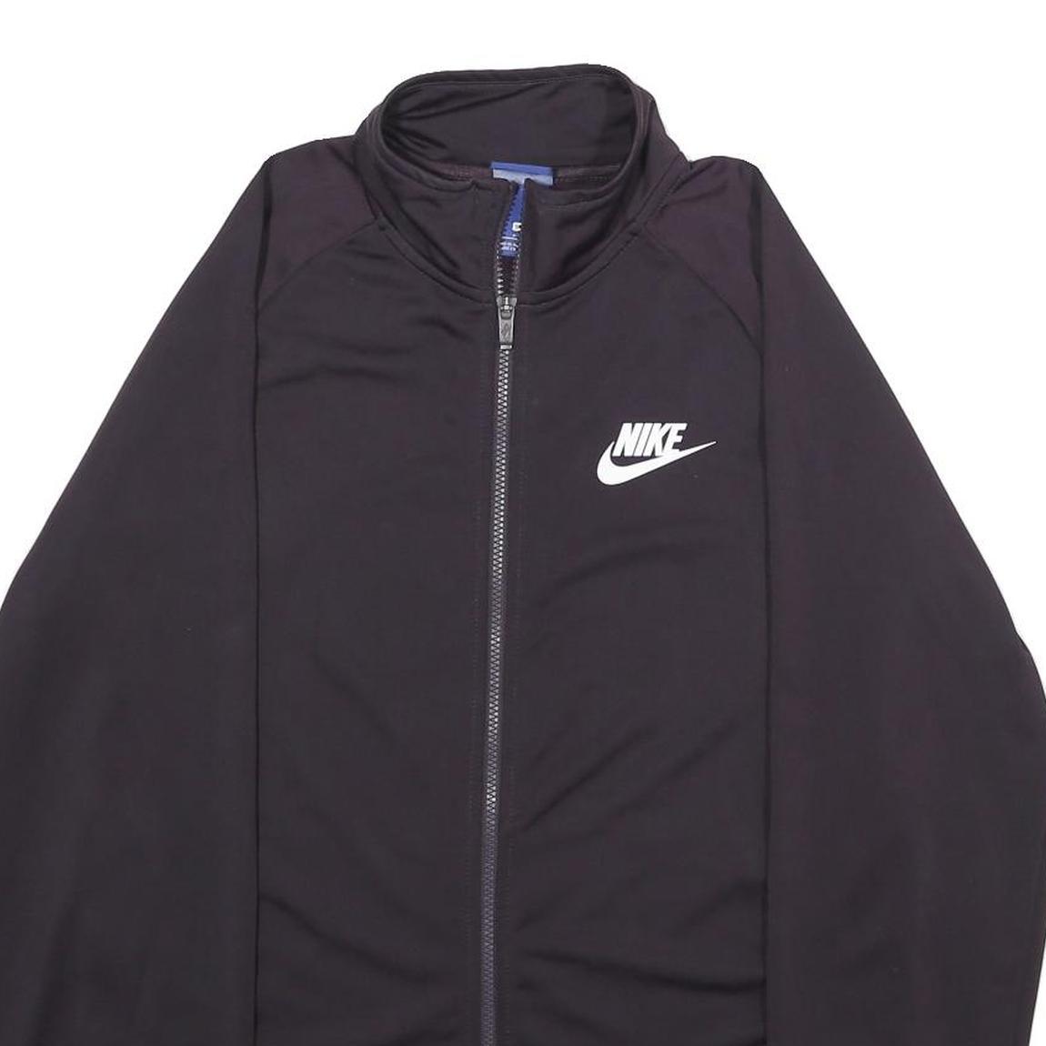 NIKE Mens Black Zip Jacket S Polyester Plain Sports Activewear Casual