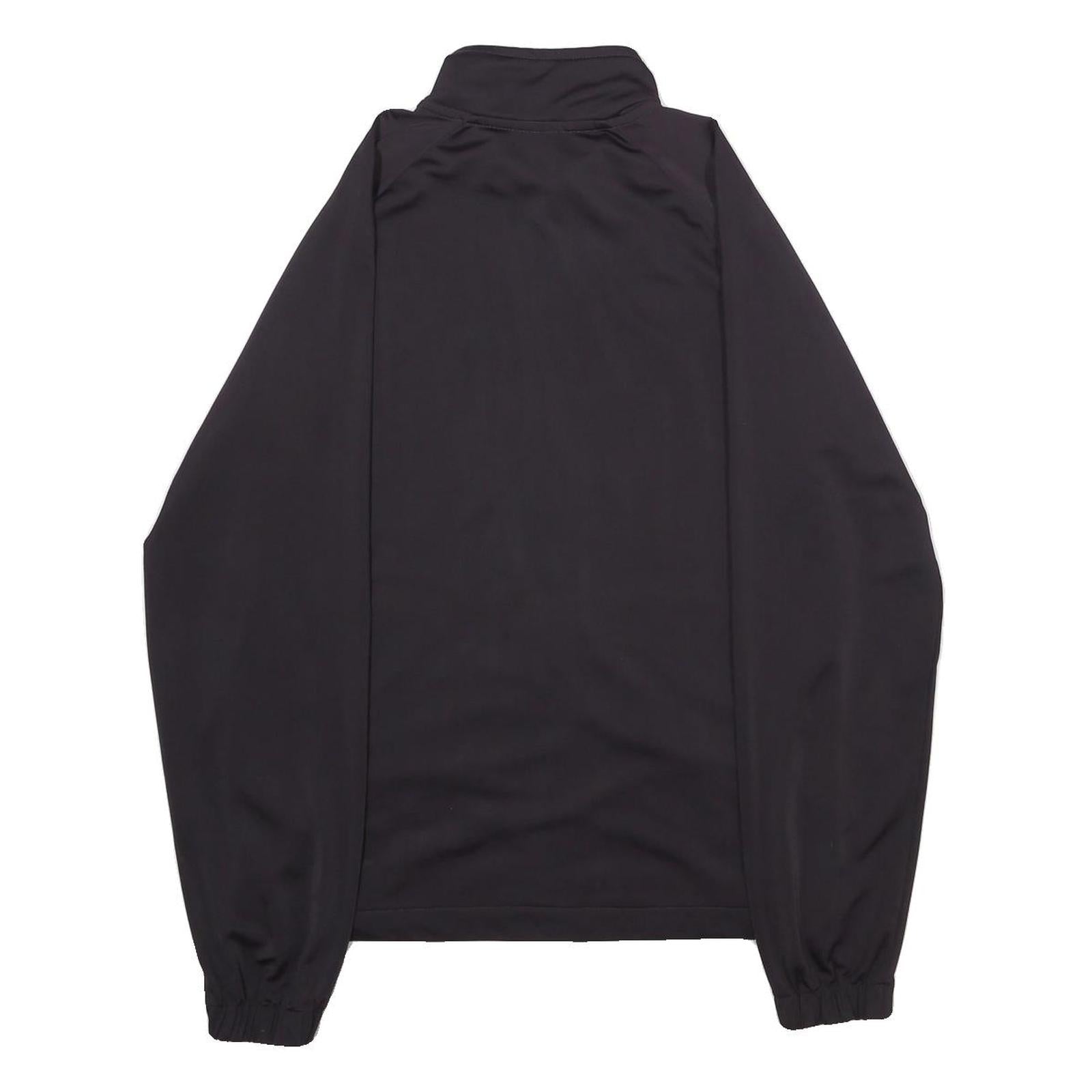 NIKE Mens Black Zip Jacket S Polyester Plain Sports Activewear Casual