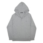 FRENCH CONNECTION Mens Grey Hoodie XL Button Up Cotton Pullover Casual Top
