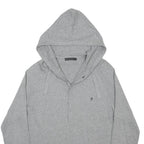 FRENCH CONNECTION Mens Grey Hoodie XL Button Up Cotton Pullover Casual Top