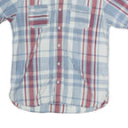 LEVI'S Mens Blue & Red Check Shirt S Cotton Button Short Sleeve Casual