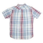 LEVI'S Mens Blue & Red Check Shirt S Cotton Button Short Sleeve Casual