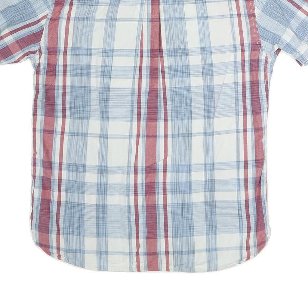 LEVI'S Mens Blue & Red Check Shirt S Cotton Button Short Sleeve Casual