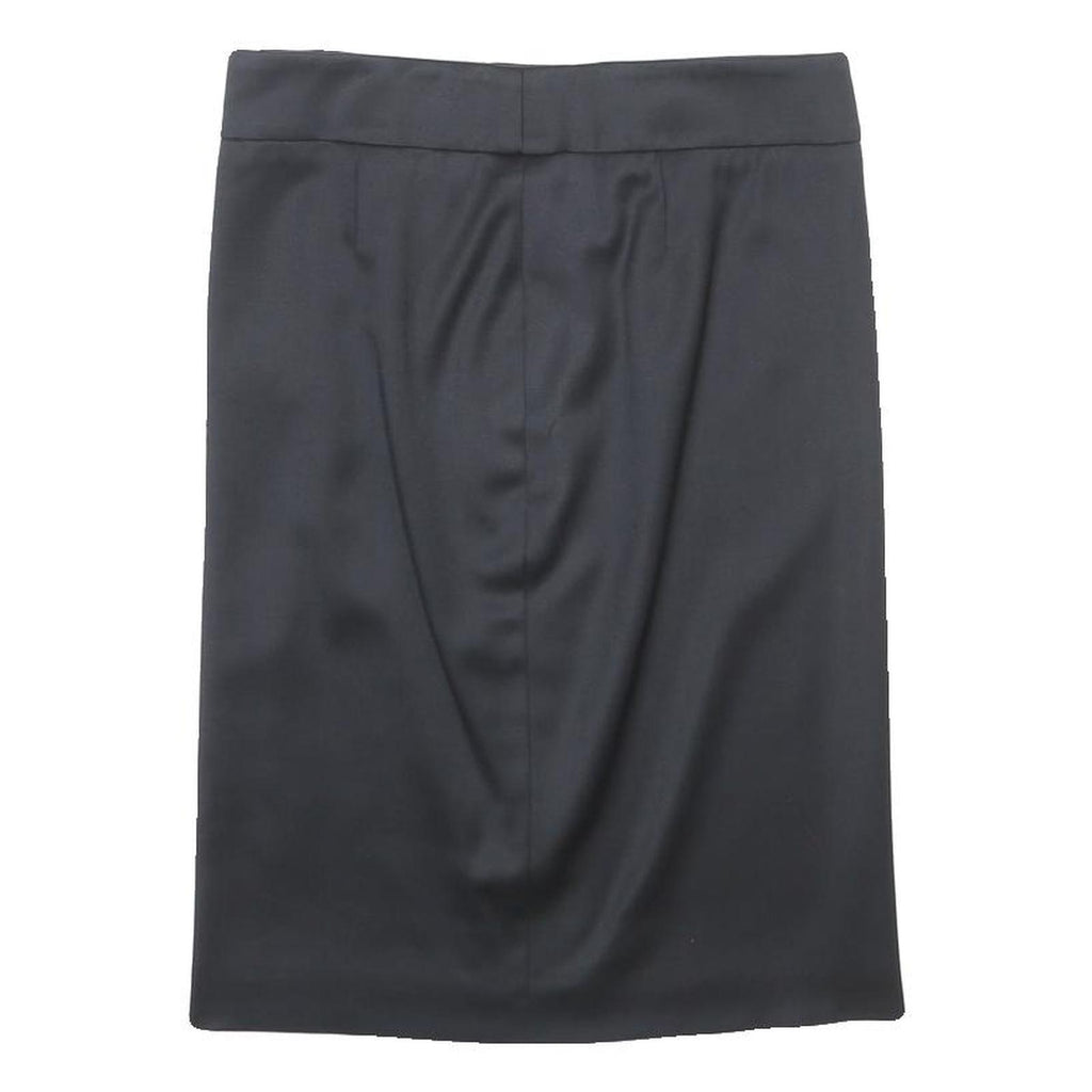 BOSS HUGO BOSS Womens Black Pencil Knee Length Wool Blend Skirt UK 8 Office