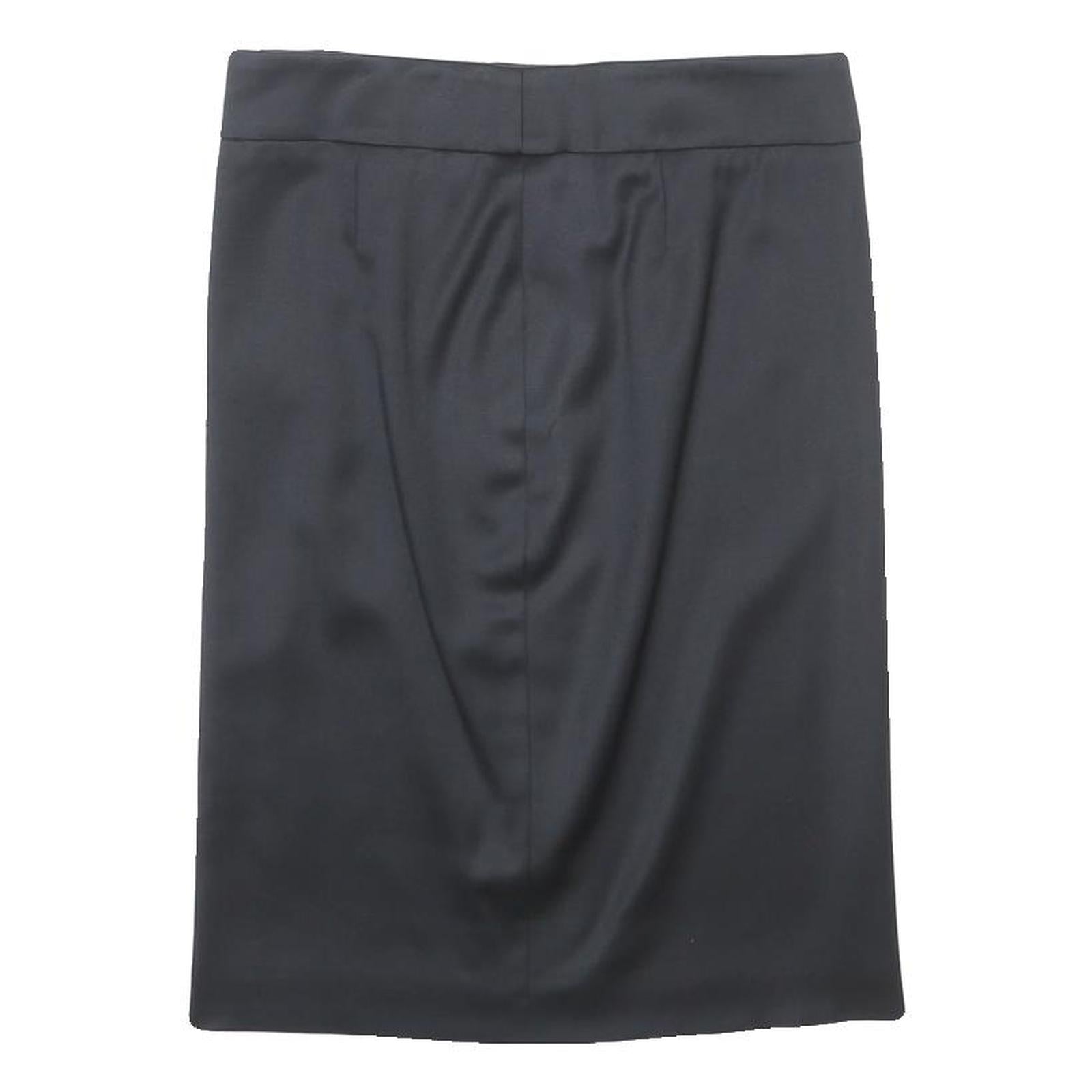 BOSS HUGO BOSS Womens Black Pencil Knee Length Wool Blend Skirt UK 8 Office