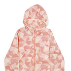COLUMBIA Womens Pink & Cream Geometric Polyester Hooded Jacket L Zip Outdoor