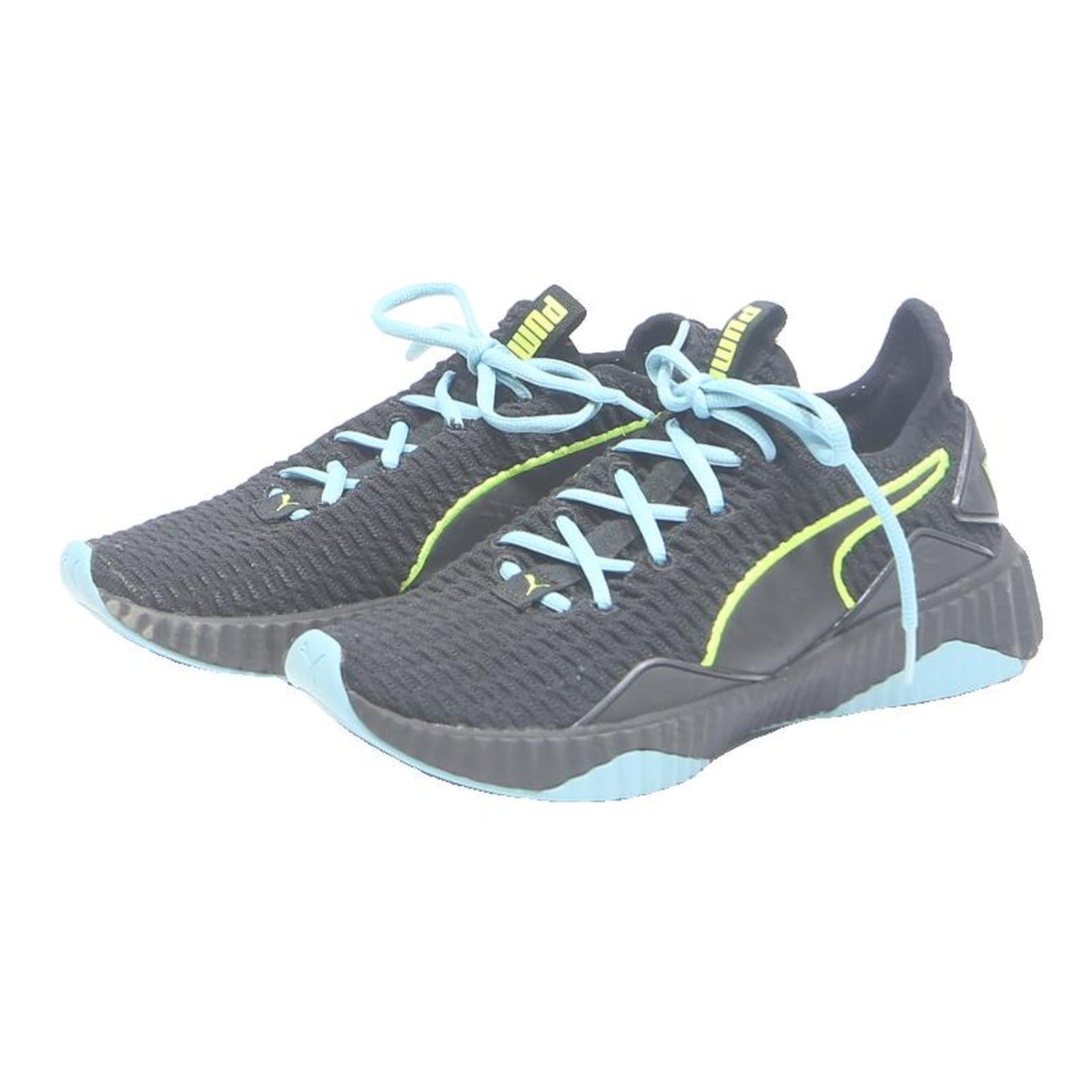 PUMA Defy Sneakers Boys Lace-Up Trainers Black & Blue Synthetic UK 5.5