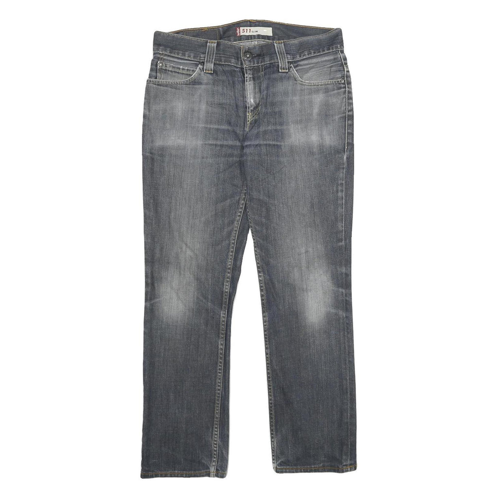 LEVI'S 511 Slim Mens Jeans Blue Slim Straight Denim Medium W33 L30 Classic Style
