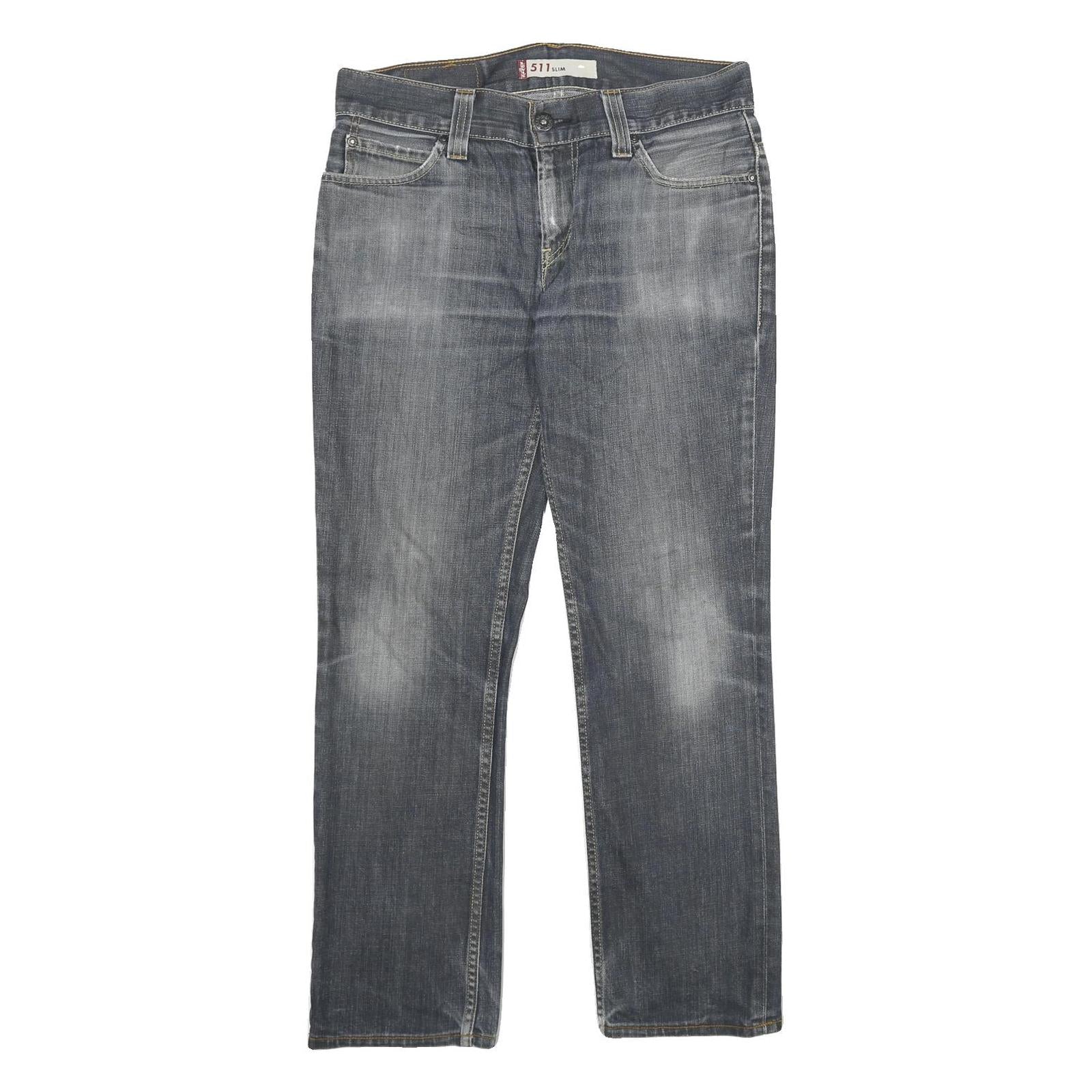 LEVI'S 511 Slim Mens Jeans Blue Slim Straight Denim Medium W33 L30 Classic Style