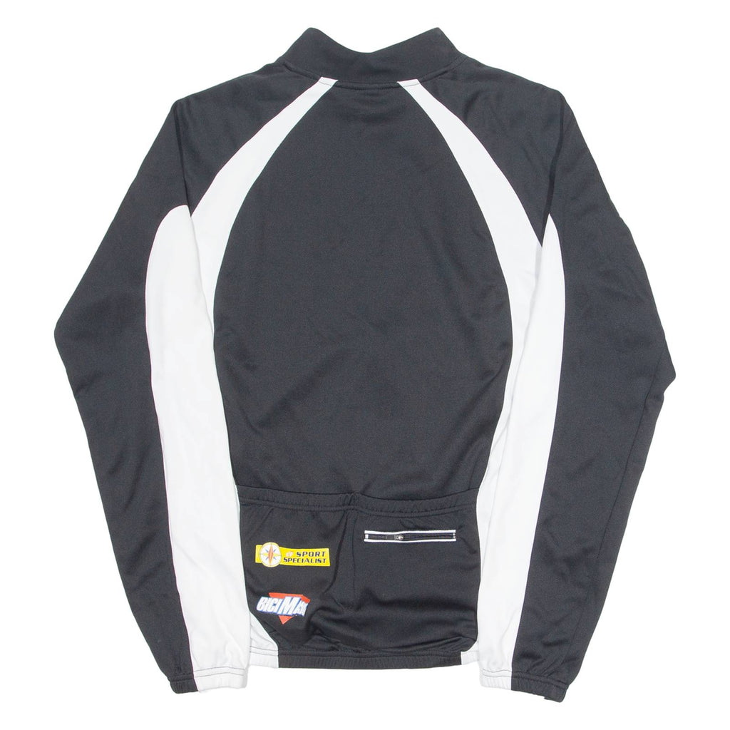 BICIMANIA Cycling Mens Jersey Black Long Sleeve 1/4 Zip XL