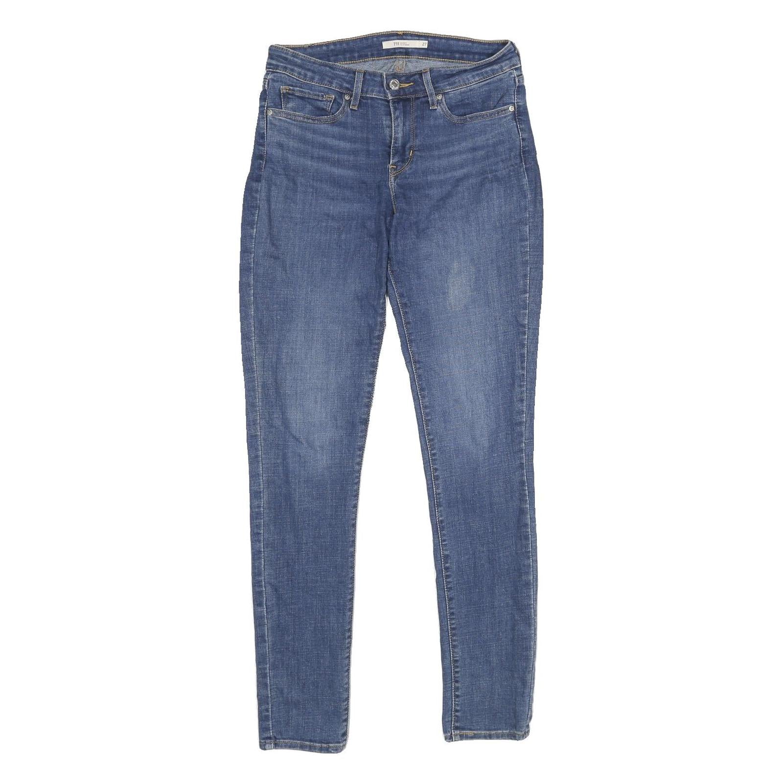 LEVI'S 711 Skinny Womens Jeans Blue Slim Denim Medium W27 L32 Stretch Zip Fly