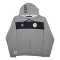 KAPPA Mens Grey & Black Hoodie L Cotton Blend Logo Pullover Casual Sweatshirt