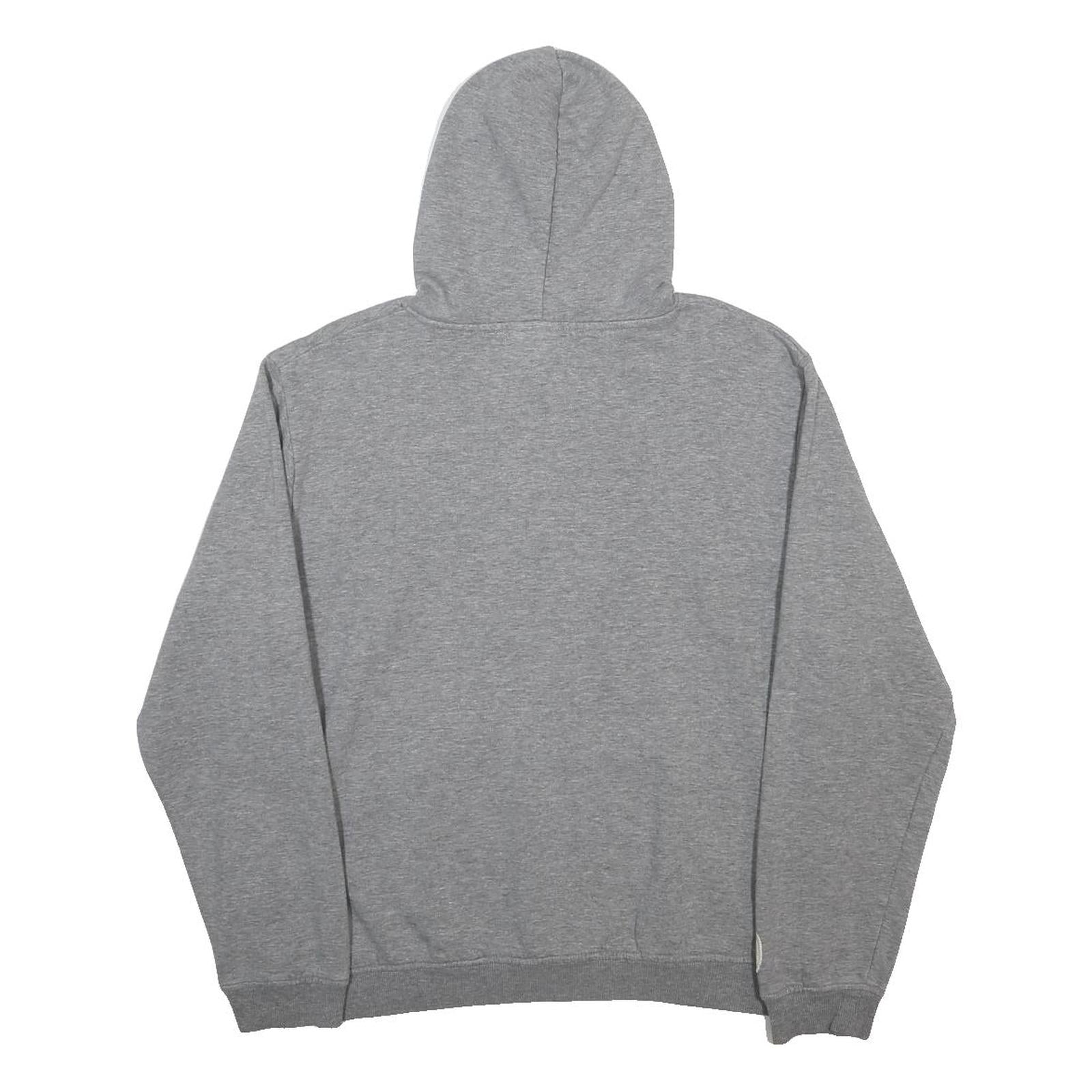 KAPPA Mens Grey & Black Hoodie L Cotton Blend Logo Pullover Casual Sweatshirt