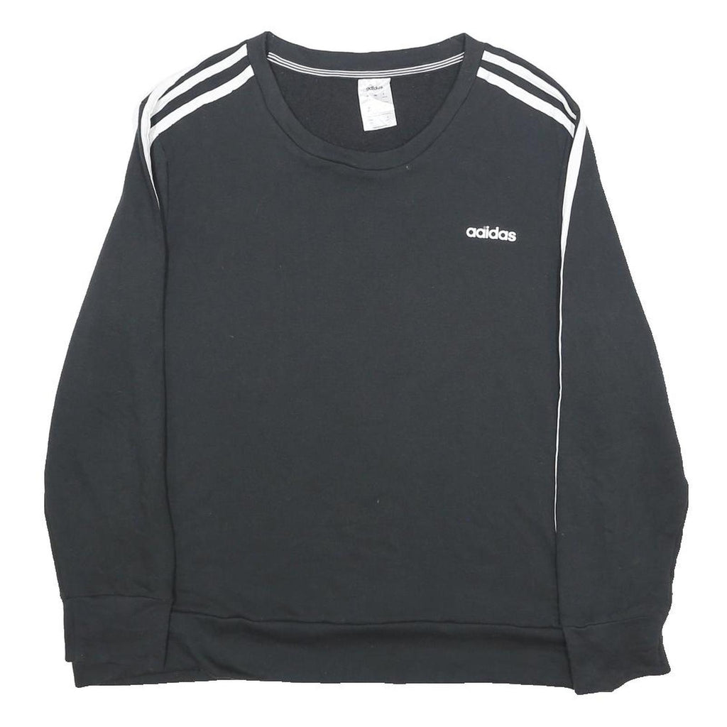 ADIDAS Womens Black Sweatshirt Crew Neck L Cotton Blend Sport Casual