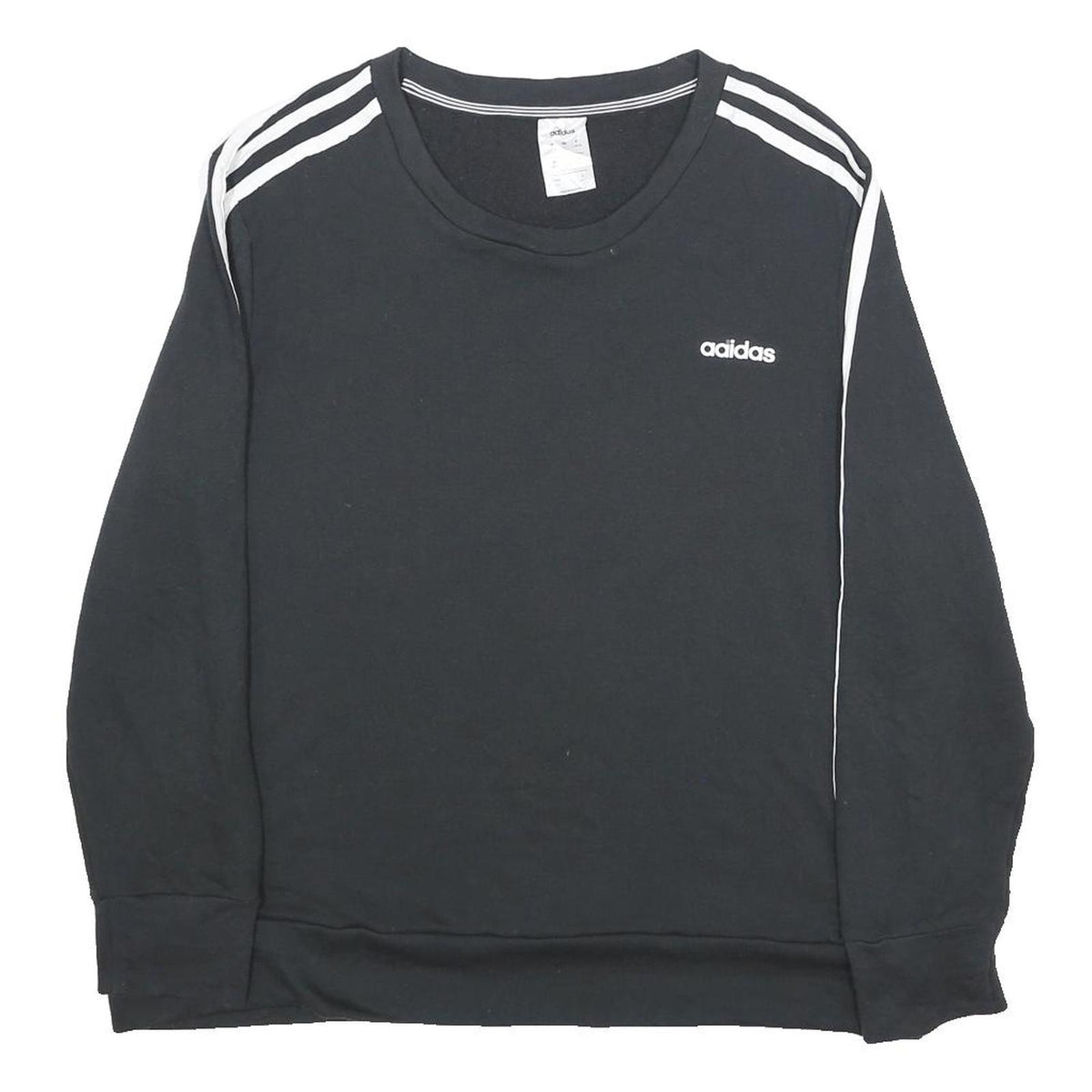 ADIDAS Womens Black Sweatshirt Crew Neck L Cotton Blend Sport Casual