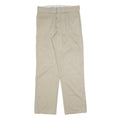 DICKIES Mens Cotton Blend Beige Regular Fit Straight Leg Trousers W30 L32
