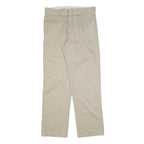 DICKIES Mens Cotton Blend Beige Regular Fit Straight Leg Trousers W30 L32