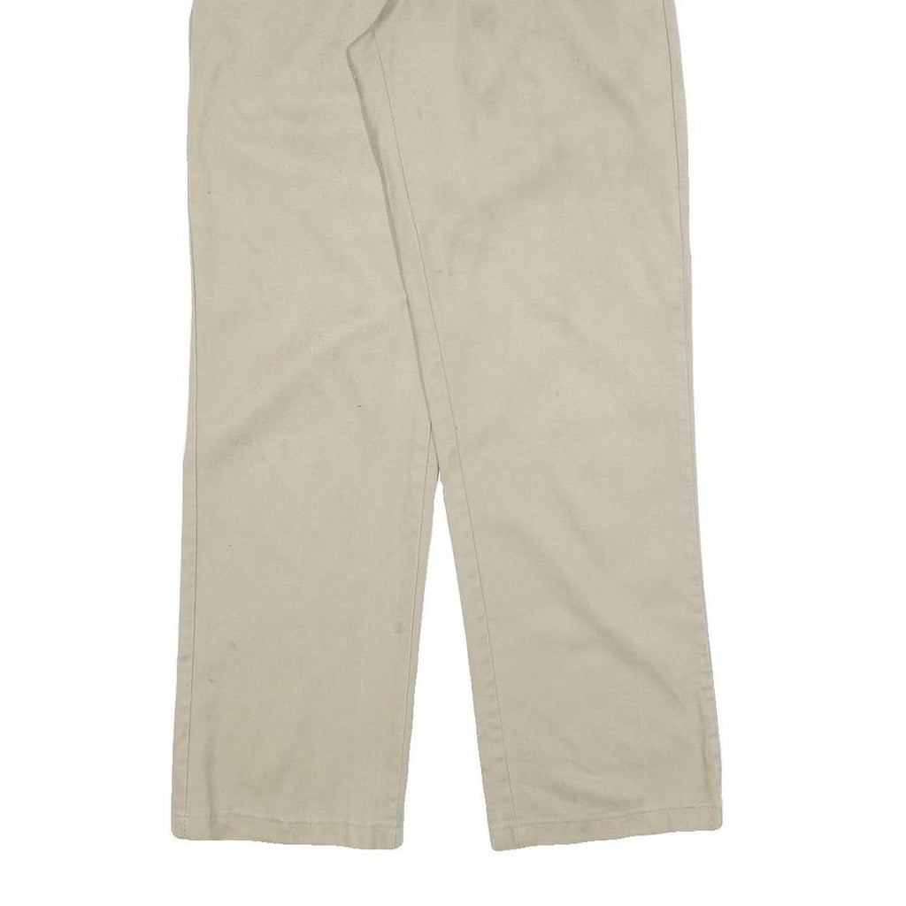 DICKIES Mens Cotton Blend Beige Regular Fit Straight Leg Trousers W30 L32