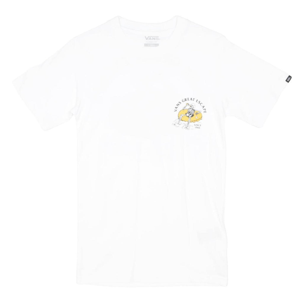 VANS Mens White Great Escape Graphic T-Shirt XS Short Sleeve Crew Neck