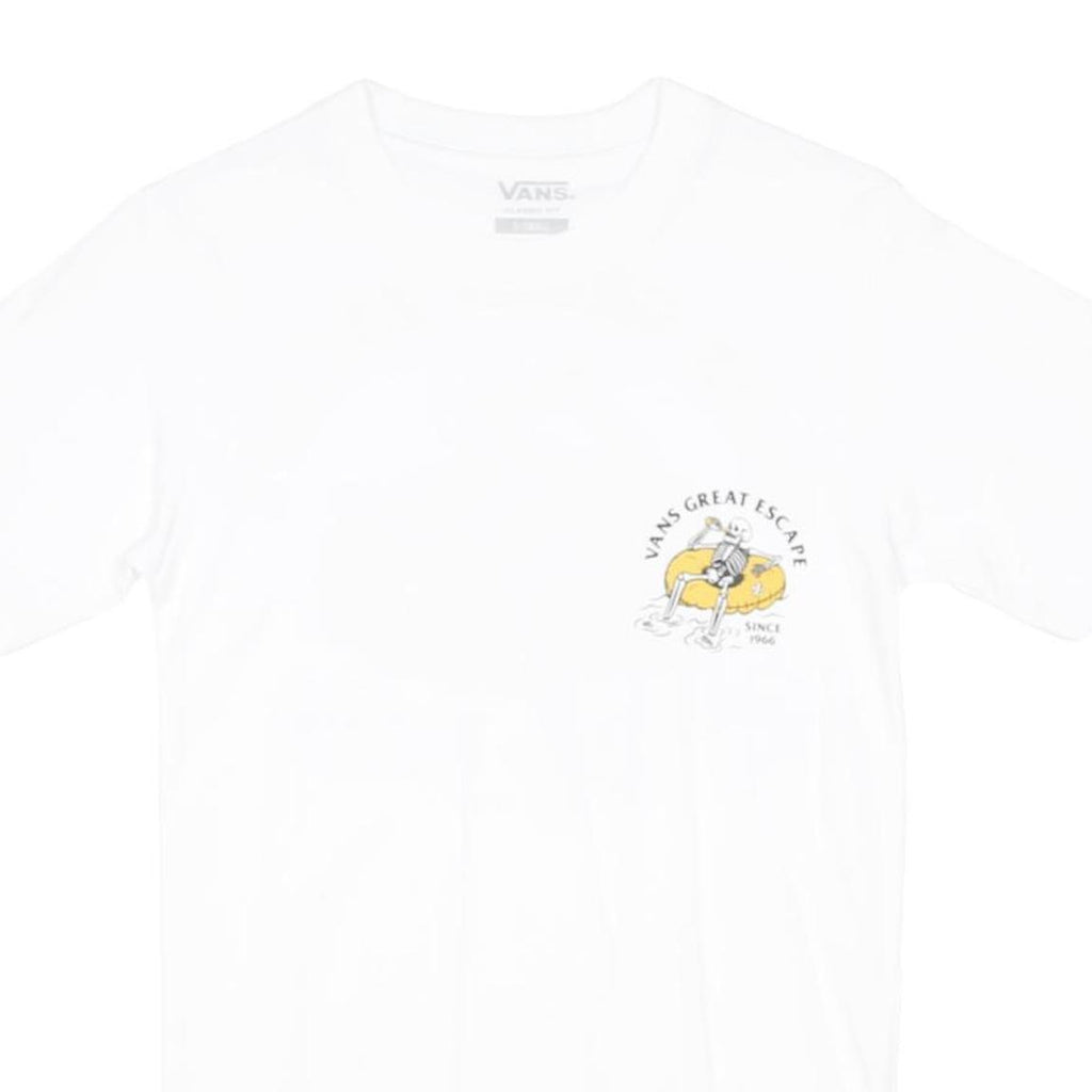 VANS Mens White Great Escape Graphic T-Shirt XS Short Sleeve Crew Neck