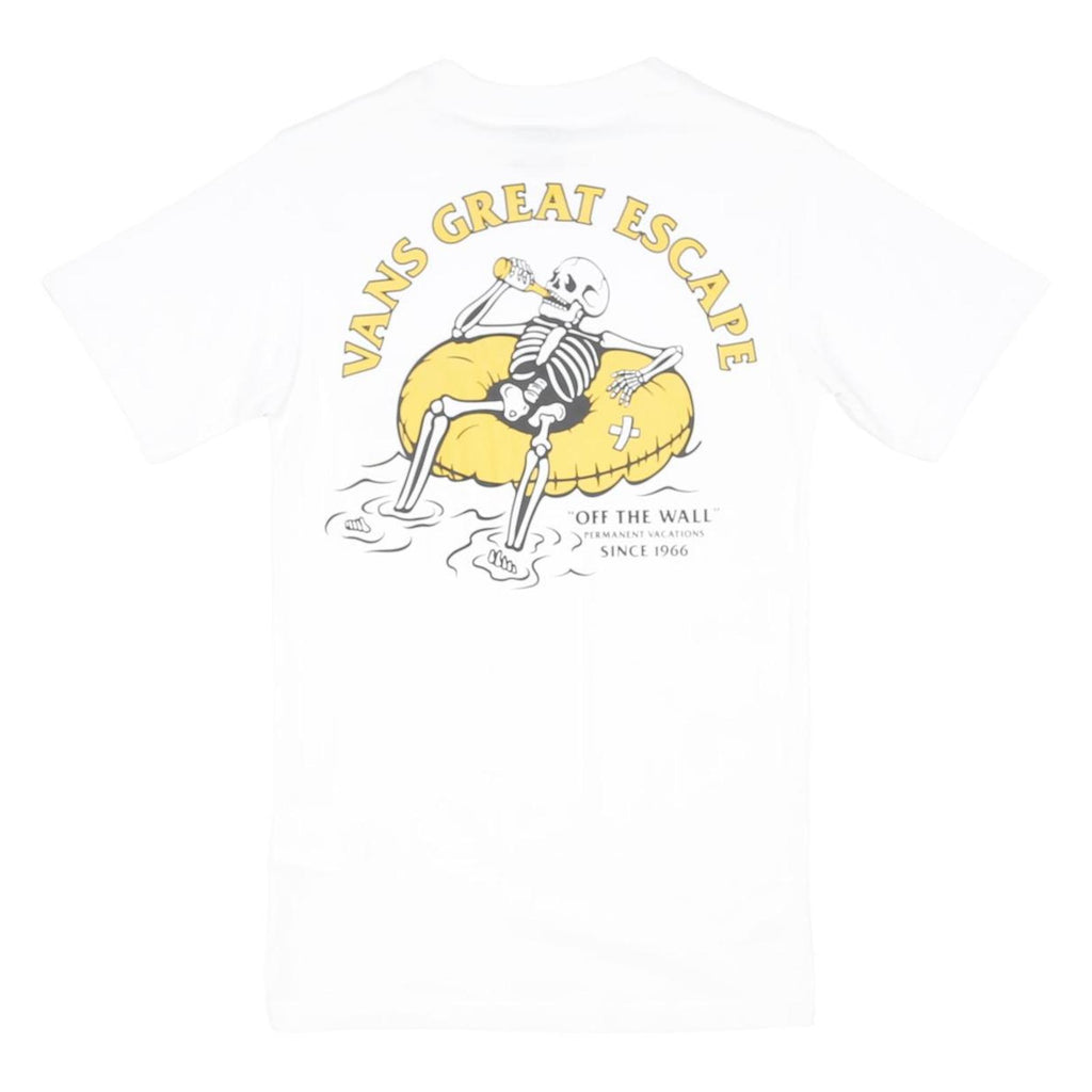 VANS Mens White Great Escape Graphic T-Shirt XS Short Sleeve Crew Neck