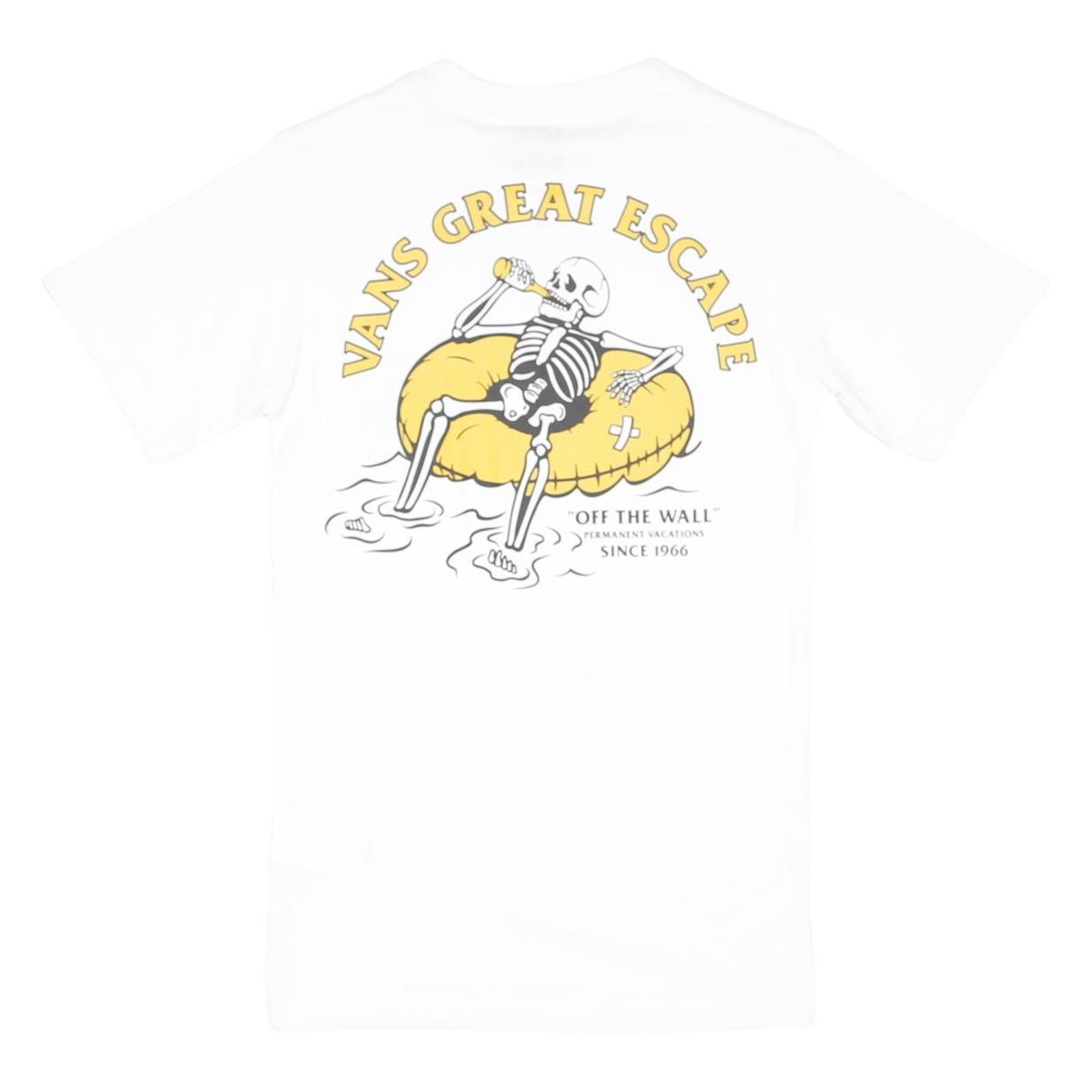 VANS Mens White Great Escape Graphic T-Shirt XS Short Sleeve Crew Neck