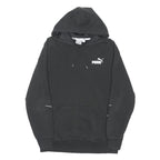 PUMA Mens Black Cotton Blend Pullover Hoodie M Sports Logo Sweatshirt