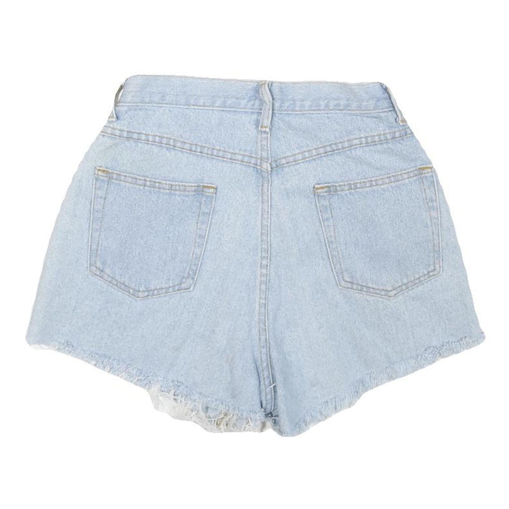 SOSTANZA Womens Shorts Blue Denim Casual M W26 Frayed Hem Relaxed Fit