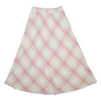 RALPH LAUREN DENIM & SUPPLY Womens Cream & Pink Plaid A-Line Midi Linen Skirt M