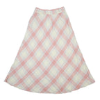 RALPH LAUREN DENIM & SUPPLY Womens Cream & Pink Plaid A-Line Midi Linen Skirt M