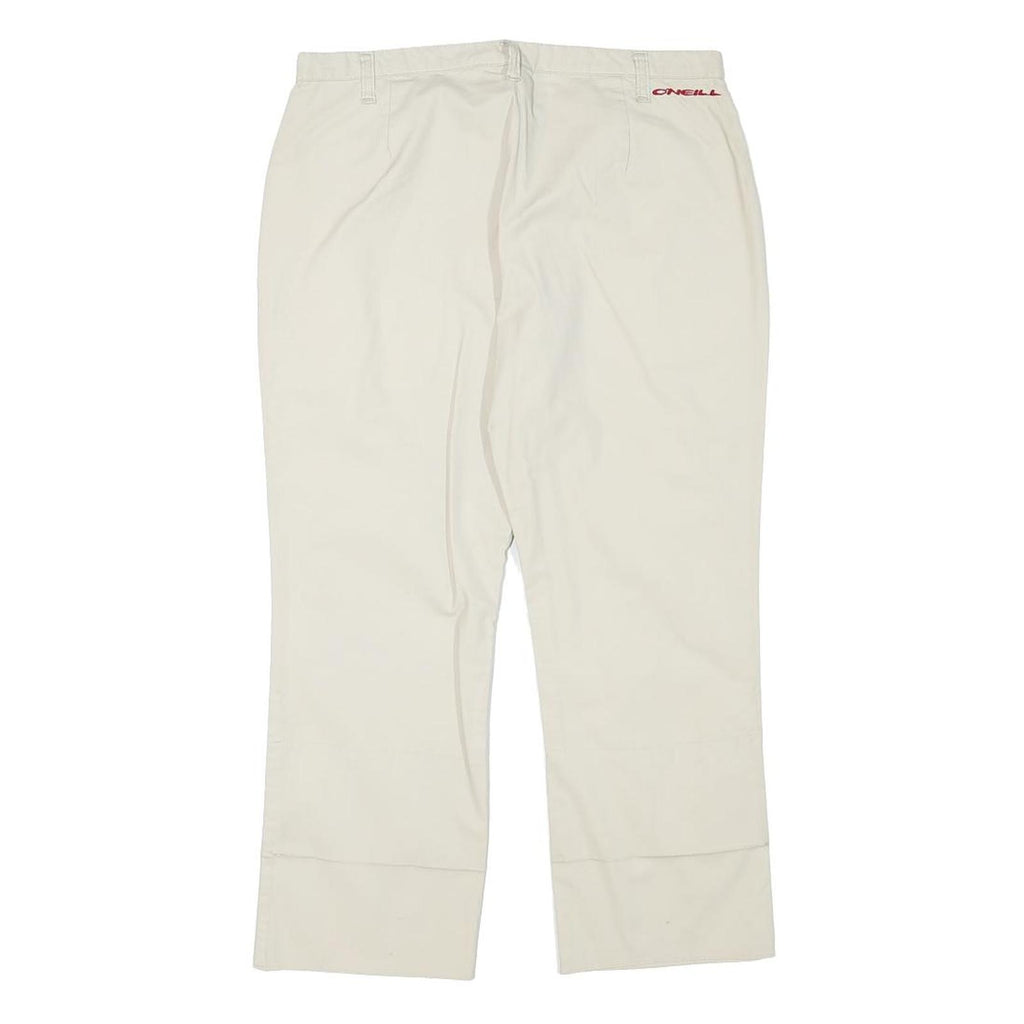O'NEILL Womens Cotton Blend Regular Beige Trousers W28 L22 Zip Closure Straight