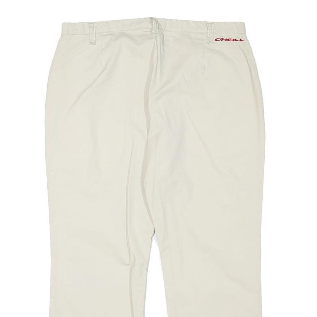 O'NEILL Womens Cotton Blend Regular Beige Trousers W28 L22 Zip Closure Straight