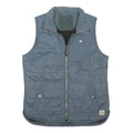CARHARTT Womens Grey Blue Quilted Sleeveless Jacket M Polyester Blend Zip