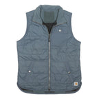 CARHARTT Womens Grey Blue Quilted Sleeveless Jacket M Polyester Blend Zip