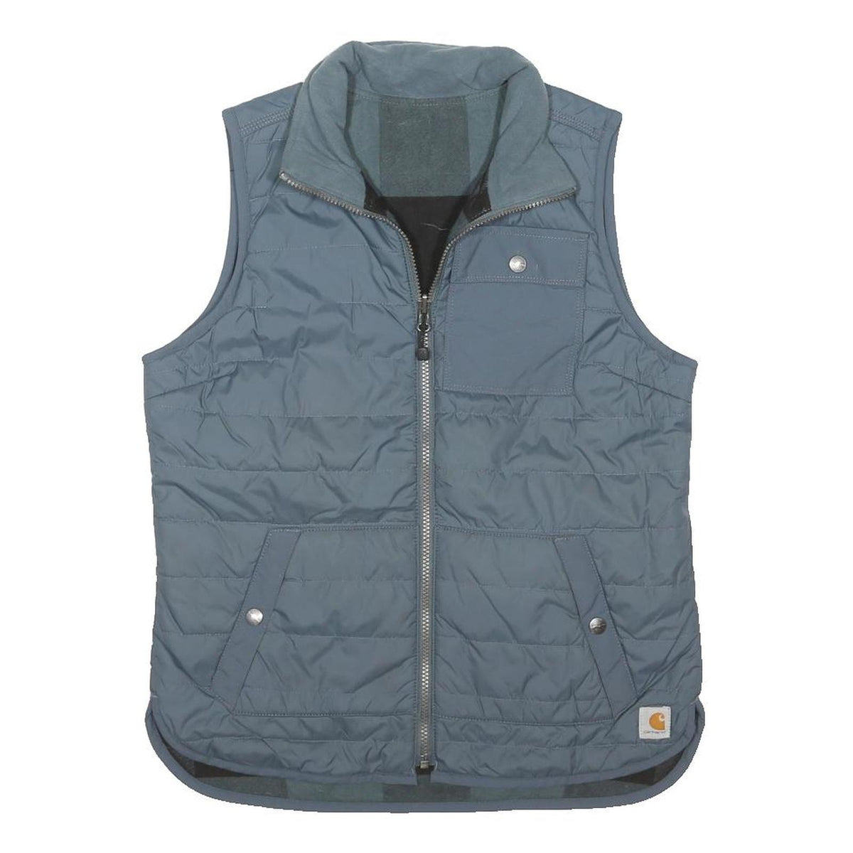 CARHARTT Womens Grey Blue Quilted Sleeveless Jacket M Polyester Blend Zip