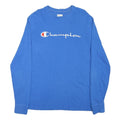CHAMPION Mens Blue Long Sleeve Crew Neck Logo Embroidered T-Shirt M
