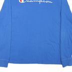 CHAMPION Mens Blue Long Sleeve Crew Neck Logo Embroidered T-Shirt M